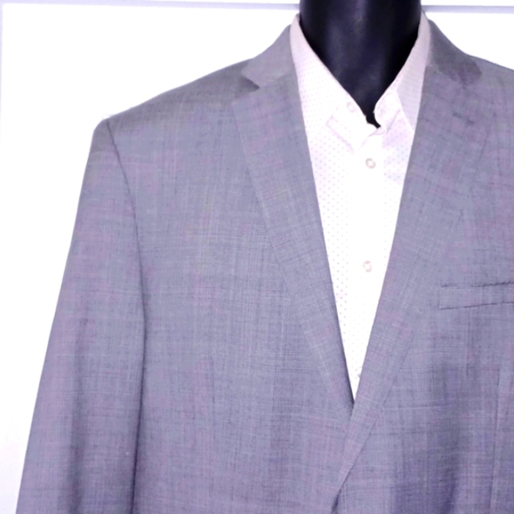 Solid Gray Luxe Mens Suit, 44L, 40W / 30L - Picture 2 of 12
